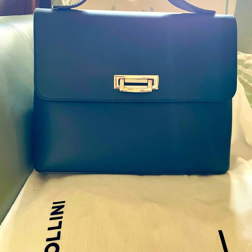 Pollini Blue Handbag - Jackie O Style